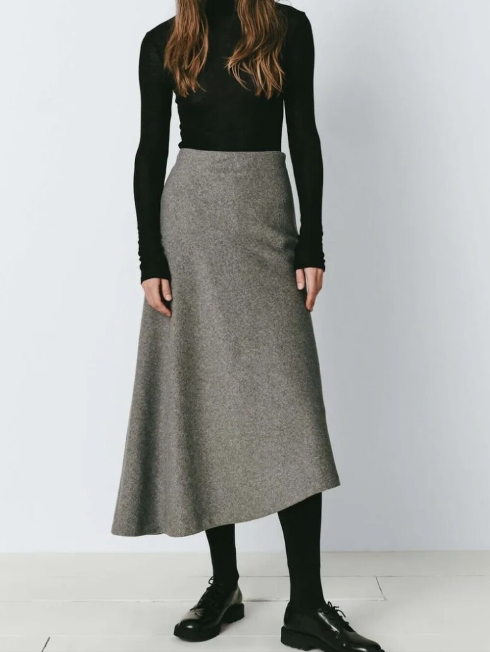New Rue Sophie Leonide Asymmetric Hem Skirt Gray Size Large